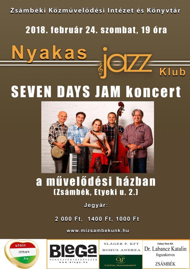 Zsámbék - Nyakas Jazz Klub - Seven Days Jam - Plakát